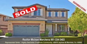 Another Home Sold in Murrieta 92563 by Realtors Michael & Anita